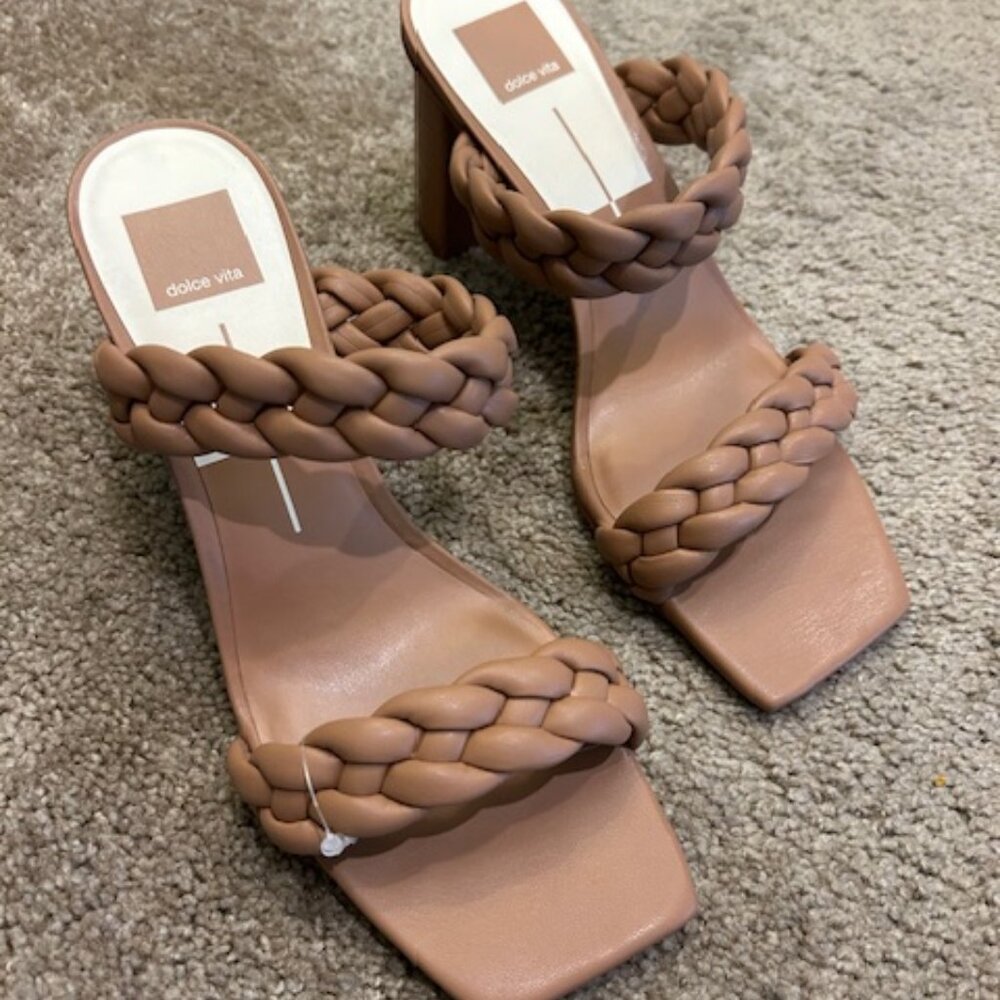 DOLCE VITA New in Box Paily Braided Heeled Sandal in Carmel // 9.5